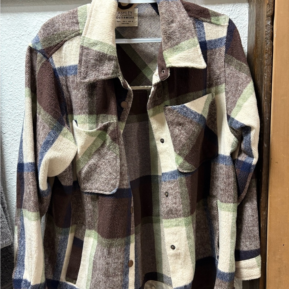 Plaid oversized shacket